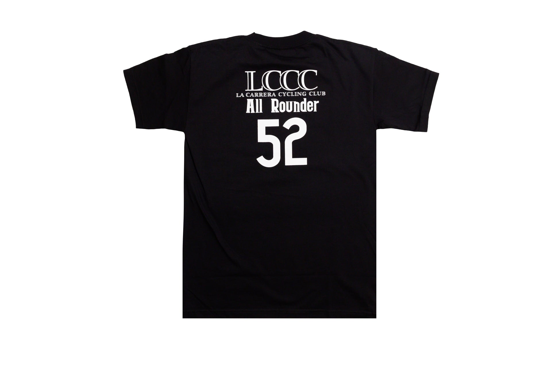 Back view of LCCC All-Rounder 52 black tee