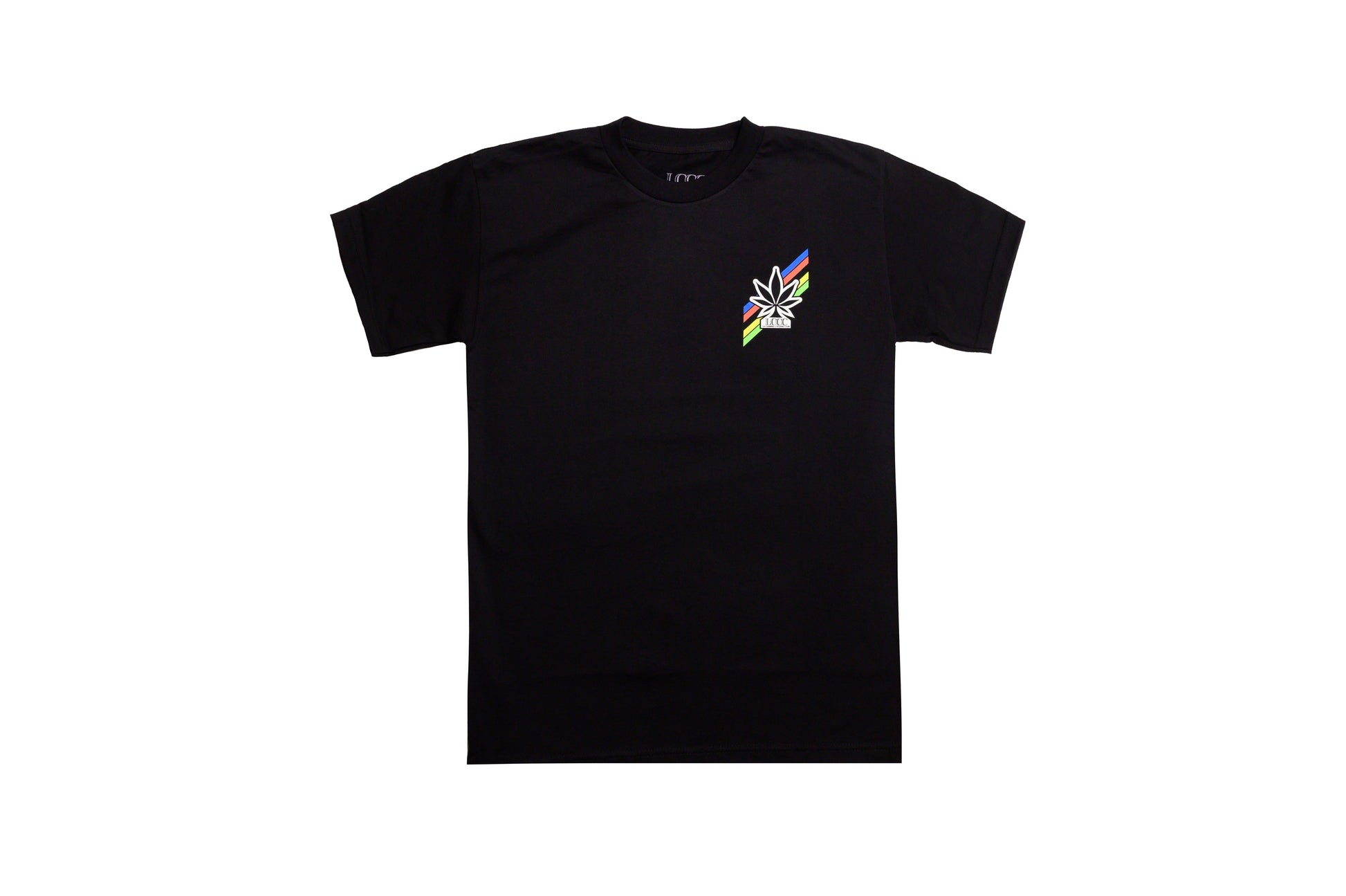 LCCC All-Rounder 52 black tee, front view with graphic print