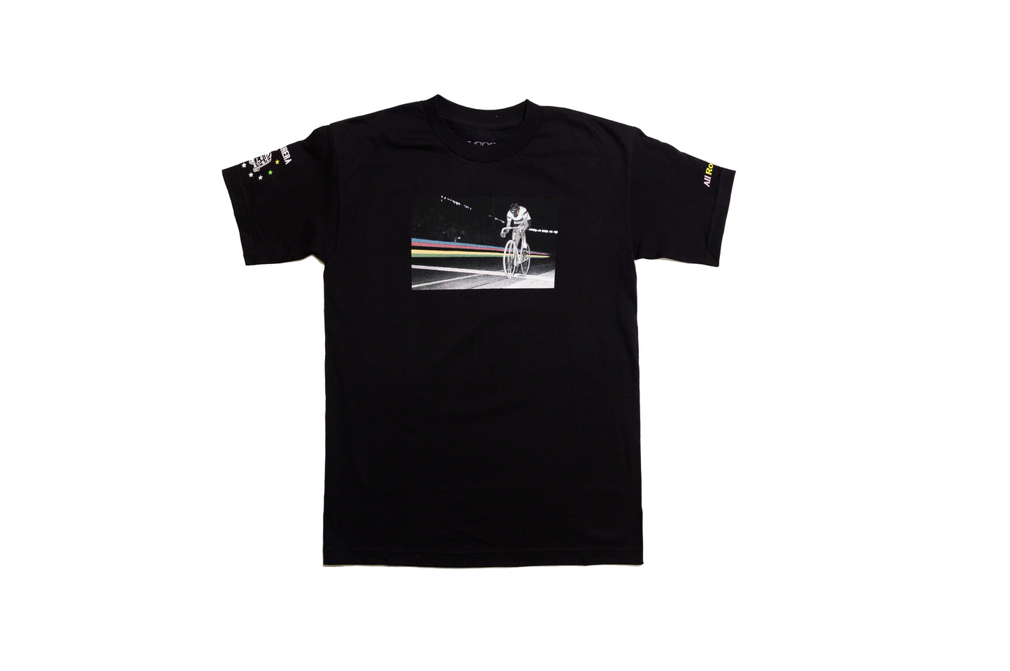 LCCC Il Campionissimo cream tee, front view with vintage cycling-inspired design