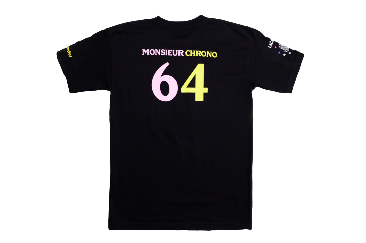 Back view of Monsieur Chrono tee by LCCC in black