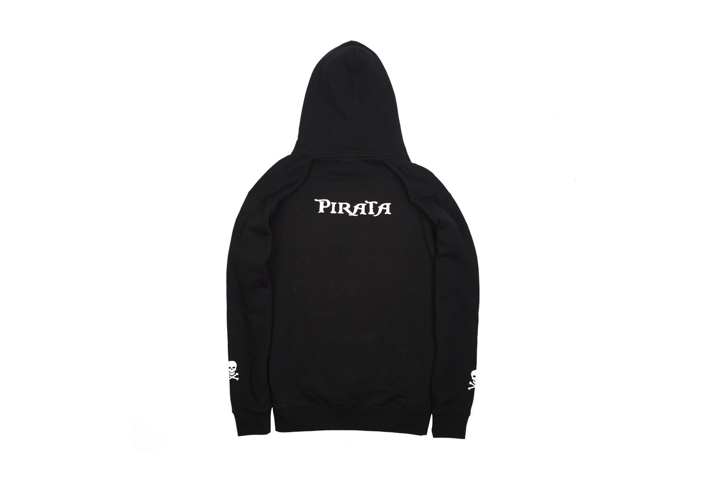 Back view of LCCC Pirata black pullover hoodie