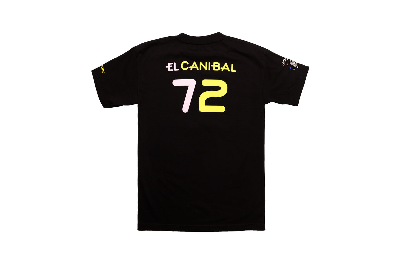 Back view of LCCC The Cannibal tee in black
