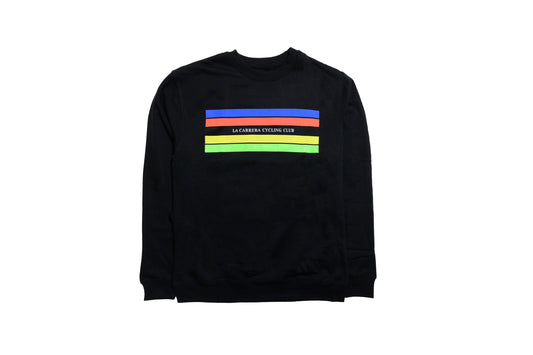 LCCC The Monster crewneck sweater in black, front view with bold logo design